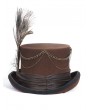 Devil Fashion Brown Steampunk Rolled Brim Top Hat for Men