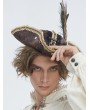 Devil Fashion Brown Steampunk Retro Lace Trim Pirate Hat for Men