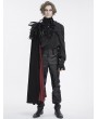 Devil Fashion Black Gothic Medieval One Shoulder Feather Long Cape for Men