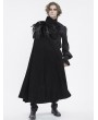 Devil Fashion Black Gothic Medieval One Shoulder Feather Long Cape for Men