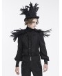 Devil Fashion Black Gothic Vintage Feather Fur Beaded Collar for Men