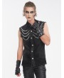 Devil Fashion Black Gothic Punk Lace-Up Chain Gloves for Men