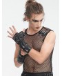 Devil Fashion Black Gothic Punk Lace-Up Chain Gloves for Men