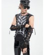 Devil Fashion Black Gothic Punk Buckle Lace-Up Hook Finger Gloves for Men