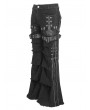 Devil Fashion Black Gothic Punk Distressed Zipper Slit Wide Leg Pants for Men