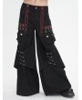 Devil Fashion Black Gothic Stylish Cyberpunk Baggy Wide Leg Pants for Men