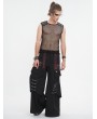 Devil Fashion Black Gothic Stylish Cyberpunk Baggy Wide Leg Pants for Men