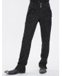 Devil Fashion Black Gothic Retro Button Jacquard Party Pants for Men