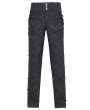 Devil Fashion Black Gothic Retro Button Jacquard Party Pants for Men