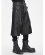 Devil Fashion Black Gothic Punk Rock Buckled Double Slit Skirt for Men