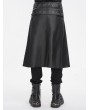 Devil Fashion Black Gothic Punk Rock Buckled Double Slit Skirt for Men