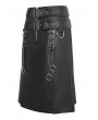 Devil Fashion Black Gothic Punk Rock Buckled Double Slit Skirt for Men