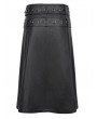 Devil Fashion Black Gothic Punk Rock Buckled Double Slit Skirt for Men