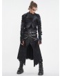 Devil Fashion Black Gothic Punk Leather Tasseled Open Front Skirt for Men