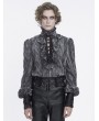 Devil Fashion Retro Gothic Ruffled Lace-Up Long Sleeve Shirt for Men