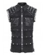 Devil Fashion Black Gothic Punk Net Eyelet Sleeveless Shirt for Men