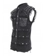 Devil Fashion Black Gothic Punk Net Eyelet Sleeveless Shirt for Men