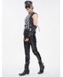 Devil Fashion Black Gothic Punk Streetwear Skeleton Print Vest Top for Men