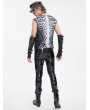 Devil Fashion Black Gothic Punk Streetwear Skeleton Print Vest Top for Men