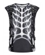 Devil Fashion Black Gothic Punk Streetwear Skeleton Print Vest Top for Men