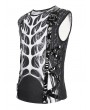 Devil Fashion Black Gothic Punk Streetwear Skeleton Print Vest Top for Men