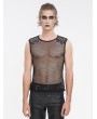 Devil Fashion Black Gothic Punk Casual See Through Fishnet Vest Top for Men