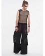 Devil Fashion Black Gothic Punk Casual See Through Fishnet Vest Top for Men