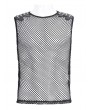 Devil Fashion Black Gothic Punk Casual See Through Fishnet Vest Top for Men