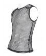 Devil Fashion Black Gothic Punk Casual See Through Fishnet Vest Top for Men