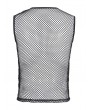 Devil Fashion Black Gothic Punk Casual See Through Fishnet Vest Top for Men