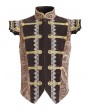 Devil Fashion Gold and Brown Brocade Retro Armor Waistcoat for Men