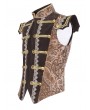 Devil Fashion Gold and Brown Brocade Retro Armor Waistcoat for Men