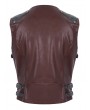 Devil Fashion Wine Red Gothic Punk Spiked Faux Leather Zip-Up Waistcoat for Men