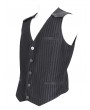 Devil Fashion Black Vintage Gothic Classic Striped V-Neck Waistcoat for Men