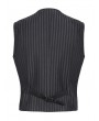 Devil Fashion Black Vintage Gothic Classic Striped V-Neck Waistcoat for Men