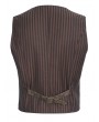 Devil Fashion Brown Steampunk Classic Striped V-Neck Waistcoat for Men