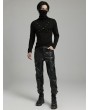 Punk Rave Black Gothic Punk Zipper Paneled Fit Casual Pants for Men