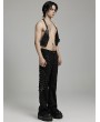 Punk Rave Black Gothic Punk Personalized Splicing Flare Pants for Men