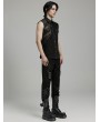 Punk Rave Black Gothic Punk Hollow Irregular Mesh Splicing Pants for Men