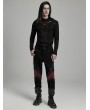 Punk Rave Black and Red Gothic Punk Distressed Irregular Patchwork Pants for Men