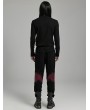 Punk Rave Black and Red Gothic Punk Distressed Irregular Patchwork Pants for Men