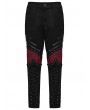 Punk Rave Black and Red Gothic Punk Distressed Irregular Patchwork Pants for Men