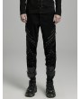 Punk Rave Black Gothic Punk Distressed Irregular Patchwork Pants for Men