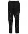 Punk Rave Black Gothic Punk Distressed Irregular Patchwork Pants for Men