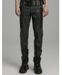 Punk Rave Grey Gothic Men's Punk Distressed Fitted Pants for Men