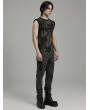 Punk Rave Grey Gothic Men's Punk Distressed Fitted Pants for Men