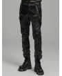 Punk Rave Black Gothic Punk Handsome Mesh Spliced Pants for Men