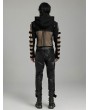 Punk Rave Black Gothic Punk Handsome Mesh Spliced Pants for Men