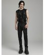 Punk Rave Black Gothic Punk Pockets Minimalist Cargo Pants for Men