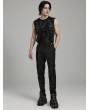 Punk Rave Black Gothic Punk Pockets Minimalist Cargo Pants for Men